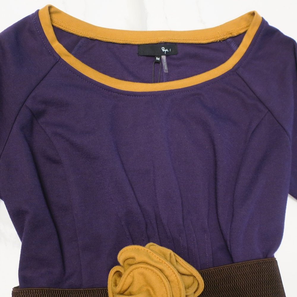 NWT Ryu Purple Shirt 3/4 Sleeve Medium - Picture 3 of 7
